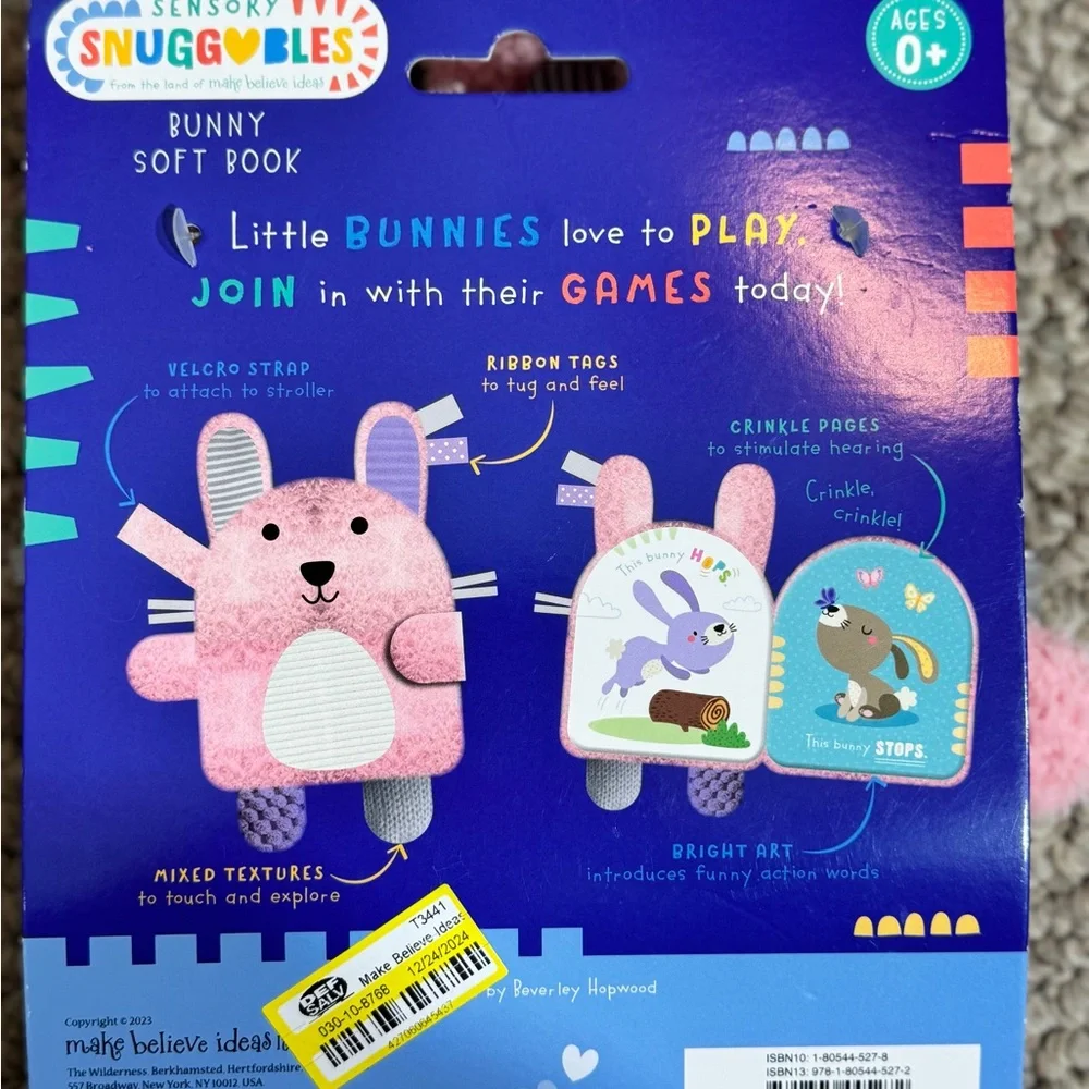 NWT Sensory Snuggables Pink Plush Bunny Soft Cover Books for Infants 0+ Months - Picture 5 of 5